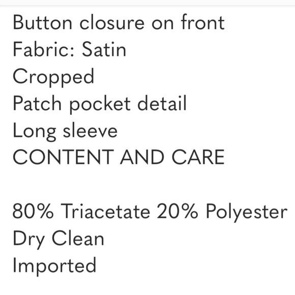 Cinc a sept Ida Cropped Satin Blazer 0 $450 - Picture 9 of 9